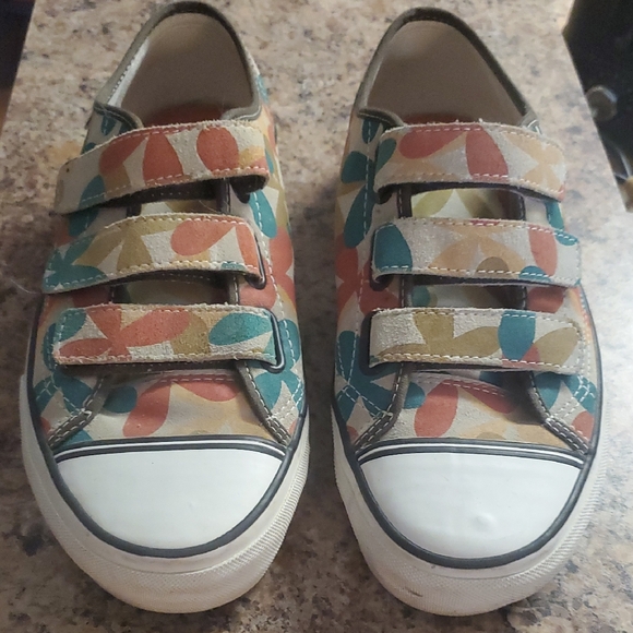 Vans Shoes - Vans Multicolor Leaf-Print Velcro Sneakers
